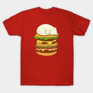 Burger Cat - white T-Shirt